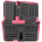 For iPad mini 6 Tire Texture TPU + PC Shockproof Tablet Case with Holder(Pink)