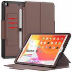 Litchi Texture Horizontal Flip PU Leather Case with Holder & Card Slots & Sleep / Wake-up Function & Pen Slot For iPad 10.2 2021 / 2020 / 2019(Coffee)