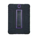 For Samsung Galaxy Tab S3 9.7 T820 C5 Four Corners Shockproof Silicone + PC Protective Case with Holder(Black + Purple)