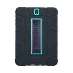 For Samsung Galaxy Tab S3 9.7 T820 C5 Four Corners Shockproof Silicone + PC Protective Case with Holder(Black + Blue)