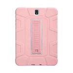 For Samsung Galaxy Tab S3 9.7 T820 C5 Four Corners Shockproof Silicone + PC Protective Case with Holder(Rose Gold + Grey)