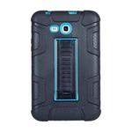 For Samsung Galaxy Tab E 7.0 T110 C5 Four Corners Shockproof Silicone + PC Protective Case with Holder(Black + Blue)