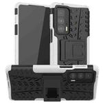 For Motorola Edge 20 Pro Tire Texture Shockproof TPU+PC Protective Case with Holder(White)