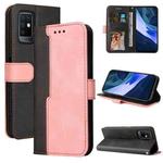 For Infinix Note 10 Business Stitching-Color Horizontal Flip PU Leather Case with Holder & Card Slots & Photo Frame(Pink)