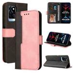 For Infinix Note 10 Pro / 10 Pro NFC Business Stitching-Color Horizontal Flip PU Leather Case with Holder & Card Slots & Photo Frame(Pink)