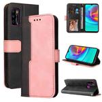 For Infinix Hot 9 Play Business Stitching-Color Horizontal Flip PU Leather Case with Holder & Card Slots & Photo Frame(Pink)