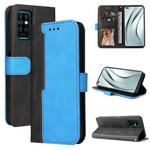 For Infinix Note 8 Business Stitching-Color Horizontal Flip PU Leather Case with Holder & Card Slots & Photo Frame(Blue)