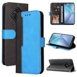 For Infinix Zero 8 Business Stitching-Color Horizontal Flip PU Leather Case with Holder & Card Slots & Photo Frame(Blue)