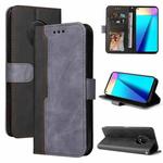 For Infinix Note 7 Business Stitching-Color Horizontal Flip PU Leather Case with Holder & Card Slots & Photo Frame(Grey)