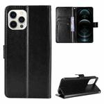 For iPhone 13 Pro Max Crazy Horse Texture Horizontal Flip Leather Case with Holder & Card Slots & Lanyard (Black)