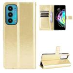For Motorola Edge 20 Crazy Horse Texture Horizontal Flip Leather Case with Holder & Card Slots & Lanyard(Gold)