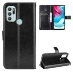 For Motorola Moto G60S Crazy Horse Texture Horizontal Flip Leather Case with Holder & Card Slots & Lanyard(Black)