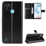 For OPPO Realme C21Y Crazy Horse Texture Horizontal Flip Leather Case with Holder & Card Slots & Lanyard(Black)