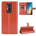 For Tecno Phantom X Crazy Horse Texture Horizontal Flip Leather Case with Holder & Card Slots & Lanyard(Brown)