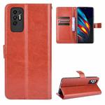 For Tecno Pova 2 Crazy Horse Texture Horizontal Flip Leather Case with Holder & Card Slots & Lanyard(Brown)