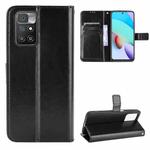 For Xiaomi Redmi 10 Crazy Horse Texture Horizontal Flip Leather Case with Holder & Card Slots & Lanyard(Black)