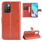 For Xiaomi Redmi 10 Crazy Horse Texture Horizontal Flip Leather Case with Holder & Card Slots & Lanyard(Brown)