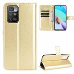 For Xiaomi Redmi 10 Crazy Horse Texture Horizontal Flip Leather Case with Holder & Card Slots & Lanyard(Gold)
