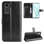 For ZTE Axon 30 5G Crazy Horse Texture Horizontal Flip Leather Case with Holder & Card Slots & Lanyard(Black)