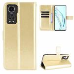 For ZTE Axon 30 5G Crazy Horse Texture Horizontal Flip Leather Case with Holder & Card Slots & Lanyard(Gold)