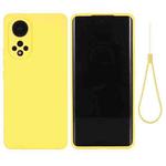 For Honor 50 Solid Color Liquid Silicone Dropproof Full Coverage Protective Case(Yellow)