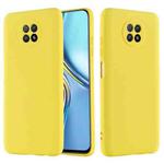 For Honor X20 Solid Color Liquid Silicone Dropproof Full Coverage Protective Case(Yellow)