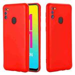 For Samsung Galaxy M21 2021 Solid Color Liquid Silicone Dropproof Full Coverage Protective Case(Red)