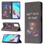 For Xiaomi Redmi 10 Colored Drawing Pattern Invisible Magnetic Horizontal Flip PU Leather Case with Holder & Card Slots & Wallet(Bear)