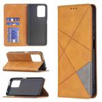 For Xiaomi Mi 11T Rhombus Texture Horizontal Flip Magnetic Leather Case with Holder & Card Slots(Yellow)