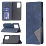 For Xiaomi Mi 11T Rhombus Texture Horizontal Flip Magnetic Leather Case with Holder & Card Slots(Blue)