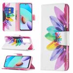 For Xiaomi Redmi 10 Colored Drawing Pattern Horizontal Flip Leather Case with Holder & Card Slots & Wallet(Sun Flower)