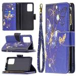 For Xiaomi Mi 11T Colored Drawing Pattern Zipper Horizontal Flip Leather Case with Holder & Card Slots & Wallet(Purple Butterfly)