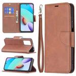 For Xiaomi Redmi 10 Retro Lambskin Texture Pure Color Horizontal Flip PU Leather Case with Holder & Card Slots & Wallet & Lanyard(Brown)