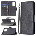 For Xiaomi Mi 11T Retro Lambskin Texture Pure Color Horizontal Flip PU Leather Case with Holder & Card Slots & Wallet & Lanyard(Black)