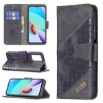 For Xiaomi Redmi 10 Matching Color Crocodile Texture Horizontal Flip PU Leather Case with Wallet & Holder & Card Slots(Black)