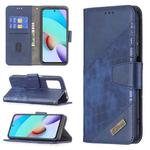 For Xiaomi Redmi 10 Matching Color Crocodile Texture Horizontal Flip PU Leather Case with Wallet & Holder & Card Slots(Blue)