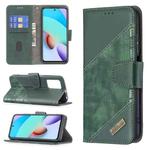 For Xiaomi Redmi 10 Matching Color Crocodile Texture Horizontal Flip PU Leather Case with Wallet & Holder & Card Slots(Green)
