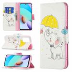 For Xiaomi Redmi 10 Colored Drawing Pattern Horizontal Flip Leather Case with Holder & Card Slots & Wallet(Umbrella Elephant)
