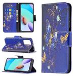 For Xiaomi Redmi 10 Colored Drawing Pattern Horizontal Flip Leather Case with Holder & Card Slots & Wallet(Purple Butterfly)