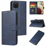 For Samsung Galaxy A12 Calf Texture Buckle Horizontal Flip Leather Case with Holder & Card Slots & Wallet(Blue)