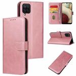 For Samsung Galaxy A12 Calf Texture Buckle Horizontal Flip Leather Case with Holder & Card Slots & Wallet(Rose Gold)