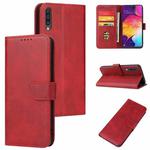 For Samsung Galaxy A50 Calf Texture Buckle Horizontal Flip Leather Case with Holder & Card Slots & Wallet(Red)