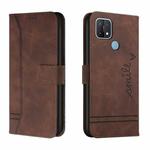 For OPPO A15 Retro Skin Feel Horizontal Flip Soft TPU + PU Leather Case with Holder & Card Slots & Photo Frame(Coffee)