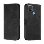 For OPPO A15 Retro Skin Feel Horizontal Flip Soft TPU + PU Leather Case with Holder & Card Slots & Photo Frame(Black)