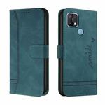 For OPPO A15 Retro Skin Feel Horizontal Flip Soft TPU + PU Leather Case with Holder & Card Slots & Photo Frame(Green)