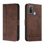 For OPPO A53 2020 Retro Skin Feel Horizontal Flip Soft TPU + PU Leather Case with Holder & Card Slots & Photo Frame(Coffee)