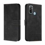 For OPPO A53 2020 Retro Skin Feel Horizontal Flip Soft TPU + PU Leather Case with Holder & Card Slots & Photo Frame(Black)