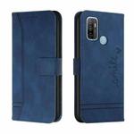 For OPPO A53 2020 Retro Skin Feel Horizontal Flip Soft TPU + PU Leather Case with Holder & Card Slots & Photo Frame(Blue)