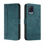 For OPPO A55 5G Retro Skin Feel Horizontal Flip Soft TPU + PU Leather Case with Holder & Card Slots & Photo Frame(Green)