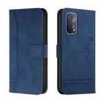 For OPPO A74 Retro Skin Feel Horizontal Flip Soft TPU + PU Leather Case with Holder & Card Slots & Photo Frame(Blue)